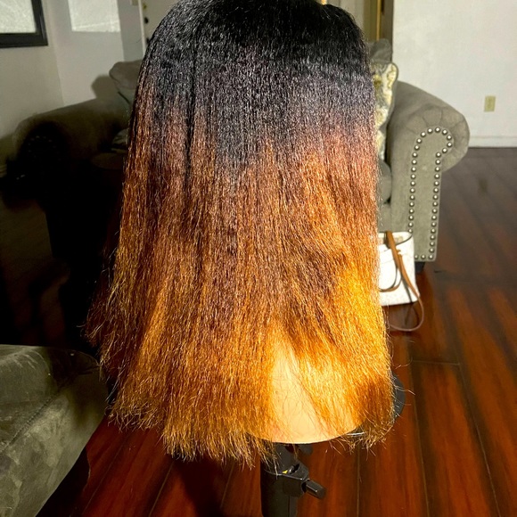 ⭐️⭐️SOLD⭐️⭐️100% KINKY STRAIGHT OMBRE HUMAN HAIR WIG!!⭐️⭐️ - Picture 2 of 6